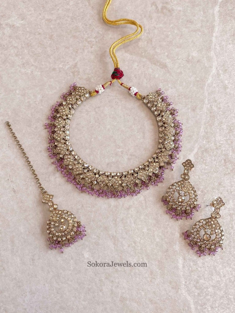 Laila Golden Necklace Sets - SOKORA JEWELSLaila Golden Necklace Sets