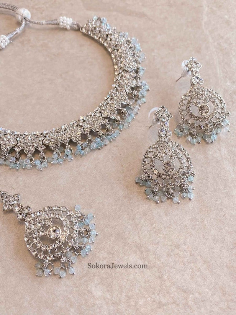 Laila Silver Necklace Sets - SOKORA JEWELSLaila Silver Necklace Sets
