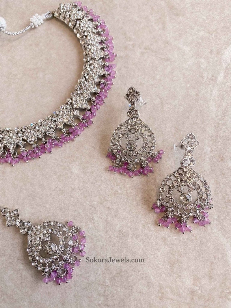 Laila Silver Necklace Sets - SOKORA JEWELSLaila Silver Necklace Sets