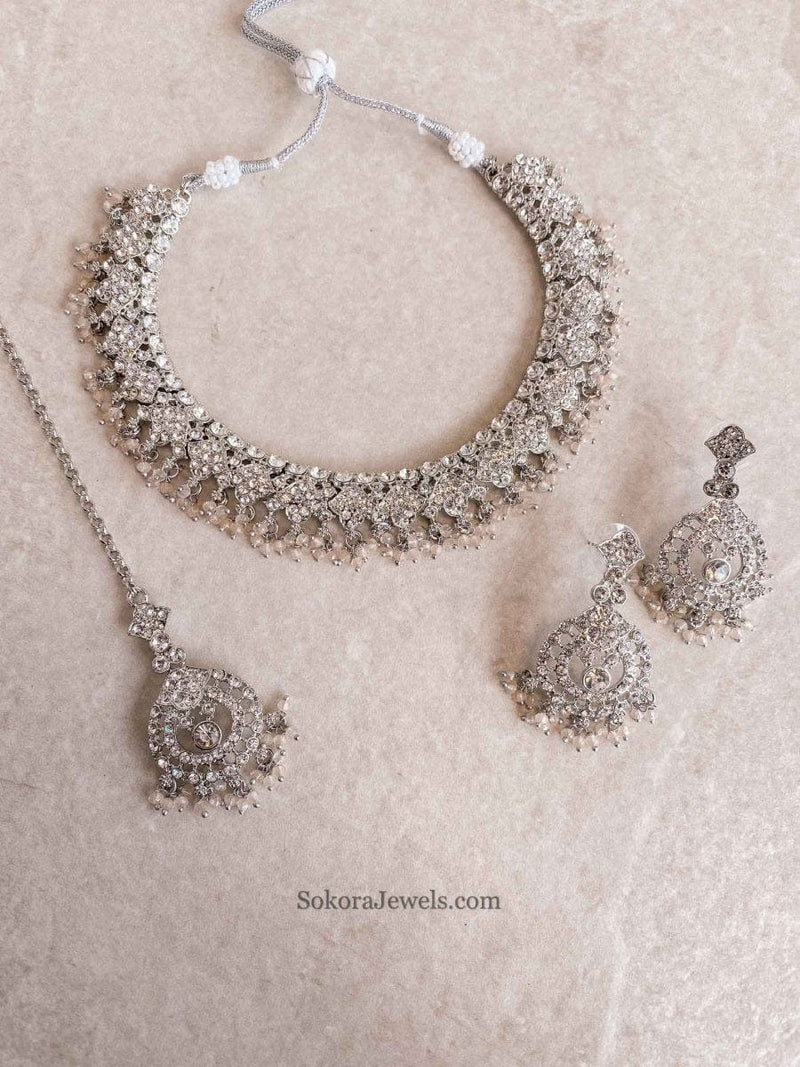 Laila Silver Necklace Sets - SOKORA JEWELSLaila Silver Necklace Sets