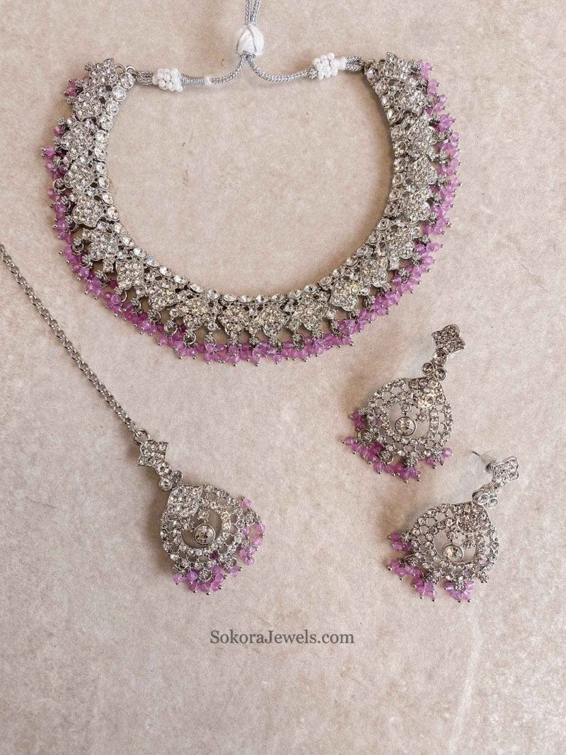 Laila Silver Necklace Sets - SOKORA JEWELSLaila Silver Necklace Sets