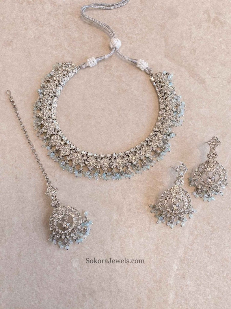 Laila Silver Necklace Sets - SOKORA JEWELSLaila Silver Necklace Sets