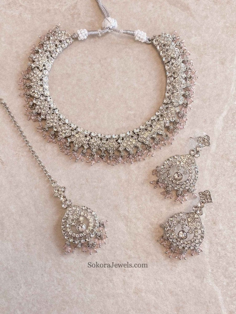 Laila Silver Necklace Sets - SOKORA JEWELSLaila Silver Necklace Sets
