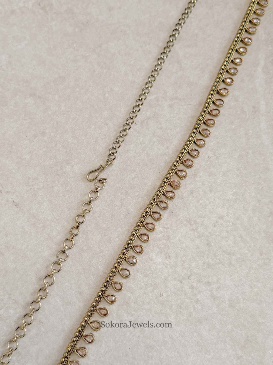 Lakshmi Champagne Zircon Bridal Waist Chain - SOKORA JEWELSLakshmi Champagne Zircon Bridal Waist Chain