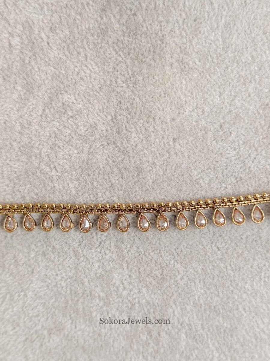 Lakshmi Champagne Zircon Bridal Waist Chain - SOKORA JEWELSLakshmi Champagne Zircon Bridal Waist Chain