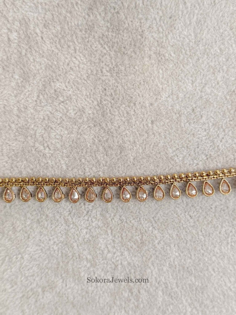 Lakshmi Champagne Zircon Bridal Waist Chain - SOKORA JEWELSLakshmi Champagne Zircon Bridal Waist Chain