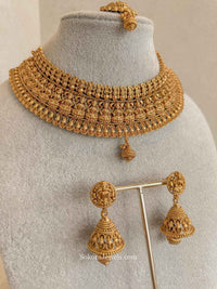 Lakshmi Motif Temple Bridal Necklace set - SOKORA JEWELSLakshmi Motif Temple Bridal Necklace set