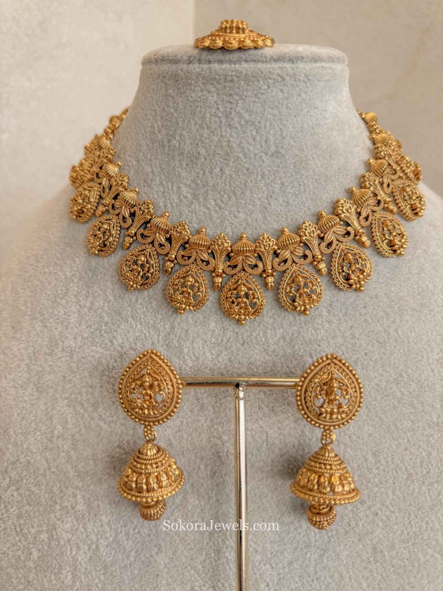 Lakshmi Motif Temple set - SOKORA JEWELSLakshmi Motif Temple set