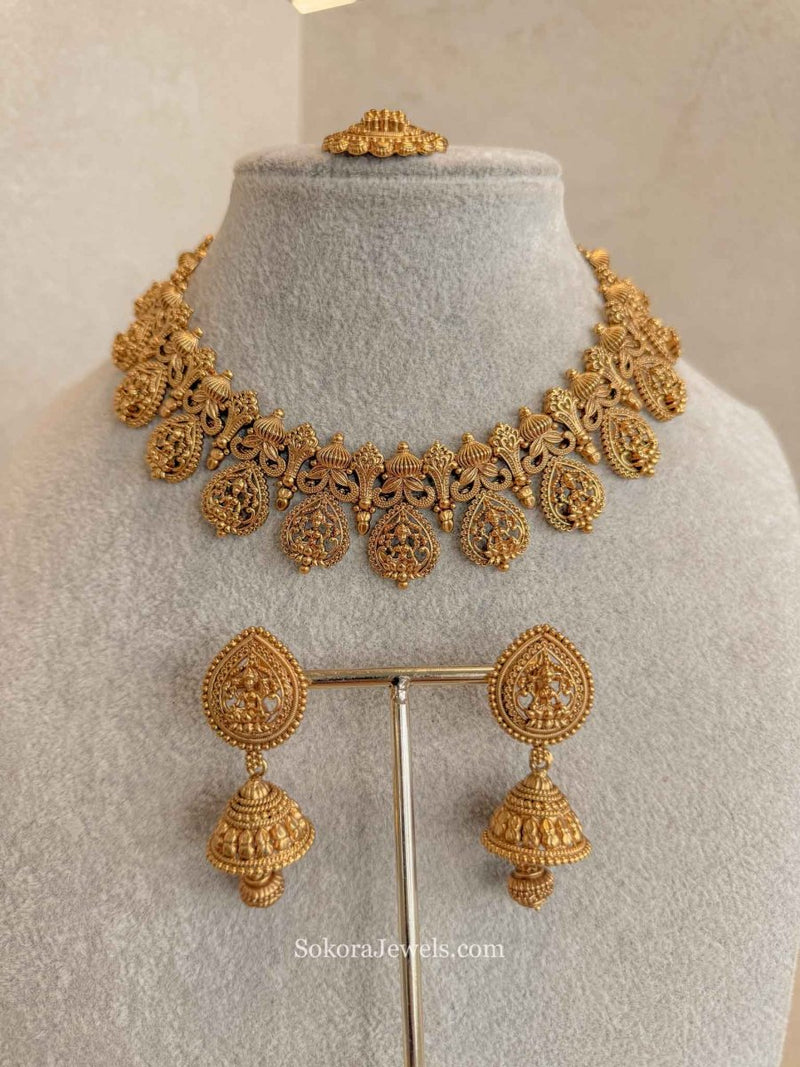 Lakshmi Motif Temple set - SOKORA JEWELSLakshmi Motif Temple set