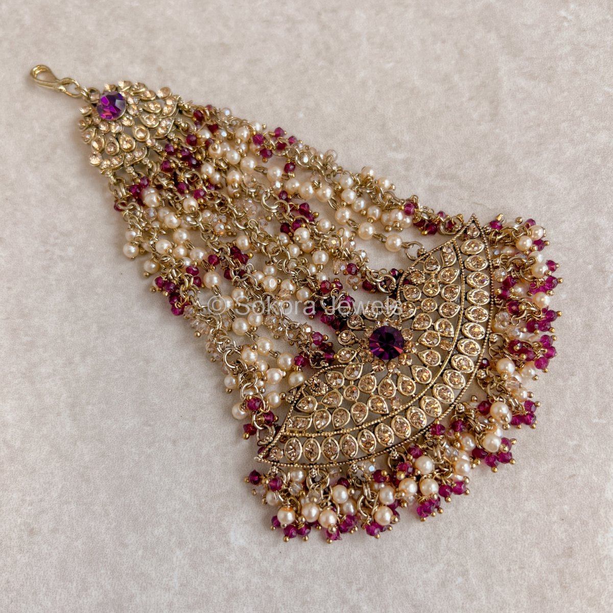 Lalita Jhumar - Purple - SOKORA JEWELSLalita Jhumar - Purple