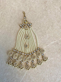 Large Antique Gold & Pearl Jhumar - SOKORA JEWELSLarge Antique Gold & Pearl Jhumar