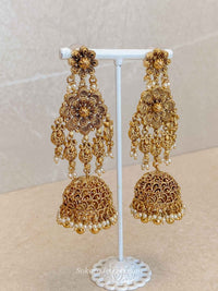 Large Bridal Necklace Set – Gold Ball Pearl - SOKORA JEWELSLarge Bridal Necklace Set – Gold Ball Pearl