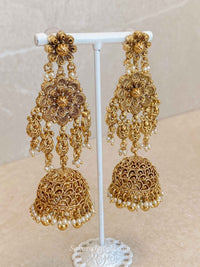 Large Bridal Necklace Set – Gold Ball Pearl - SOKORA JEWELSLarge Bridal Necklace Set – Gold Ball Pearl