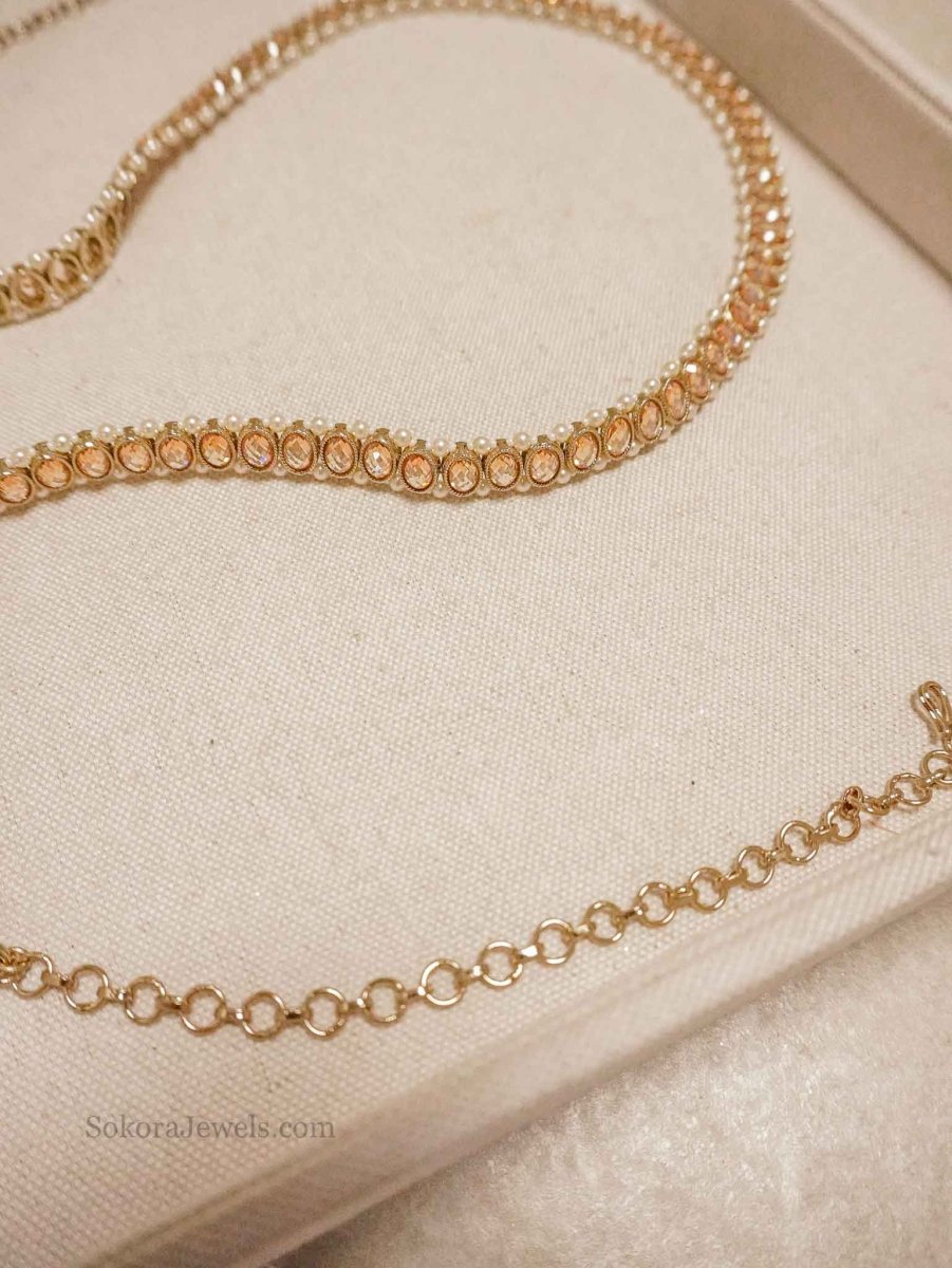 Large Gem Antique Gold Waist chain. - SOKORA JEWELSLarge Gem Antique Gold Waist chain.