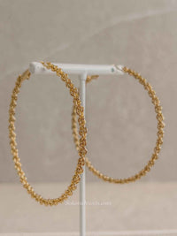 Large Gold Plated Twisted Hoops - SOKORA JEWELSLarge Gold Plated Twisted Hoops