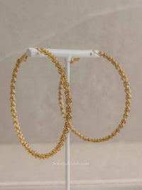 Large Gold Plated Twisted Hoops - SOKORA JEWELSLarge Gold Plated Twisted Hoops