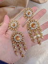 Large Golden Crystal Earrings - SOKORA JEWELSLarge Golden Crystal Earrings