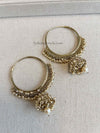 Large Golden Jhumka Hoops - SOKORA JEWELSLarge Golden Jhumka Hoops