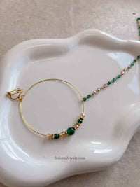 Large Green bead Nose ring - Clip on - SOKORA JEWELSLarge Green bead Nose ring - Clip onnose rings