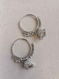 Large Jhumka Hoops - SOKORA JEWELSLarge Jhumka Hoops