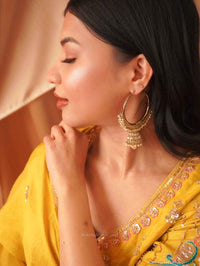 Large Jhumka Hoops - SOKORA JEWELSLarge Jhumka Hoops