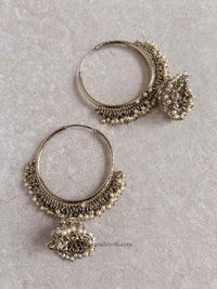 Large Jhumka Hoops - SOKORA JEWELSLarge Jhumka Hoops