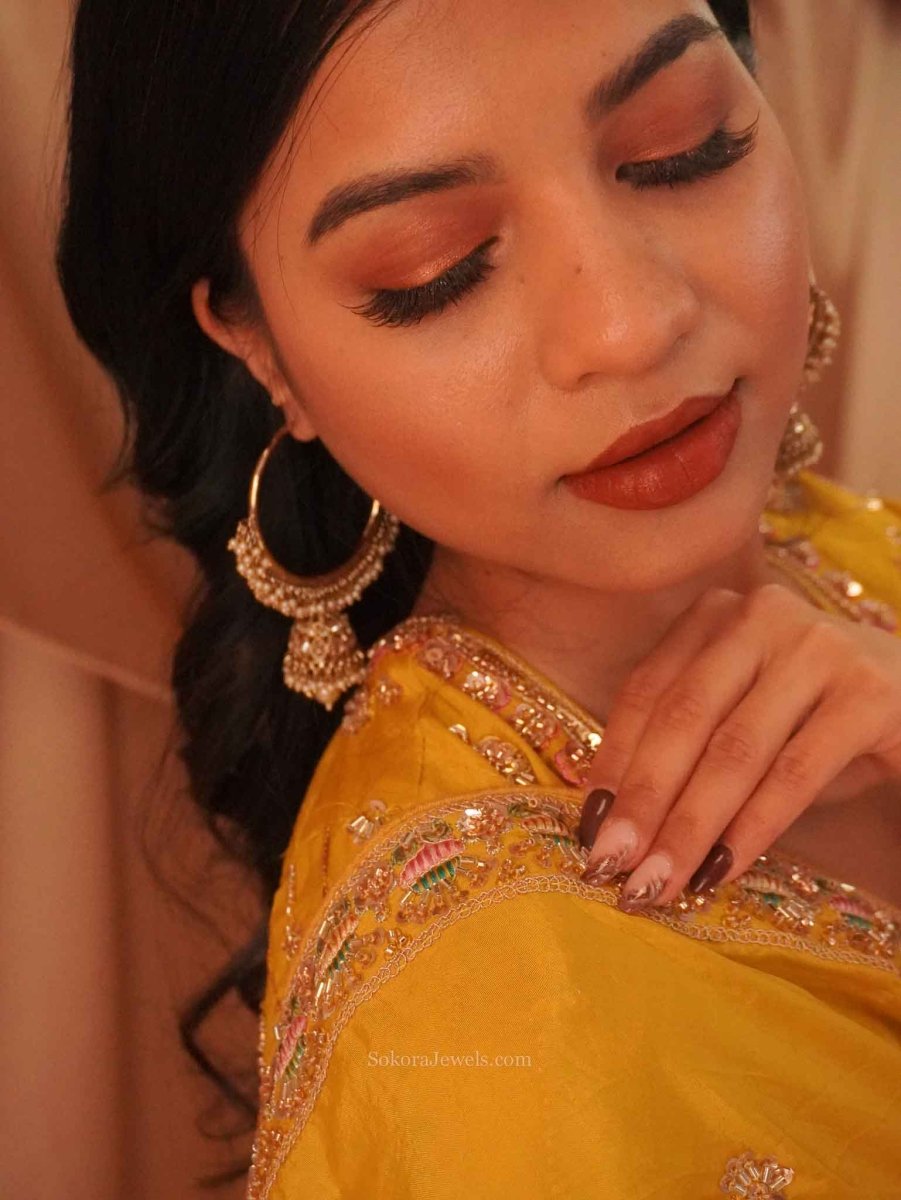 Large Jhumka Hoops - SOKORA JEWELSLarge Jhumka Hoops