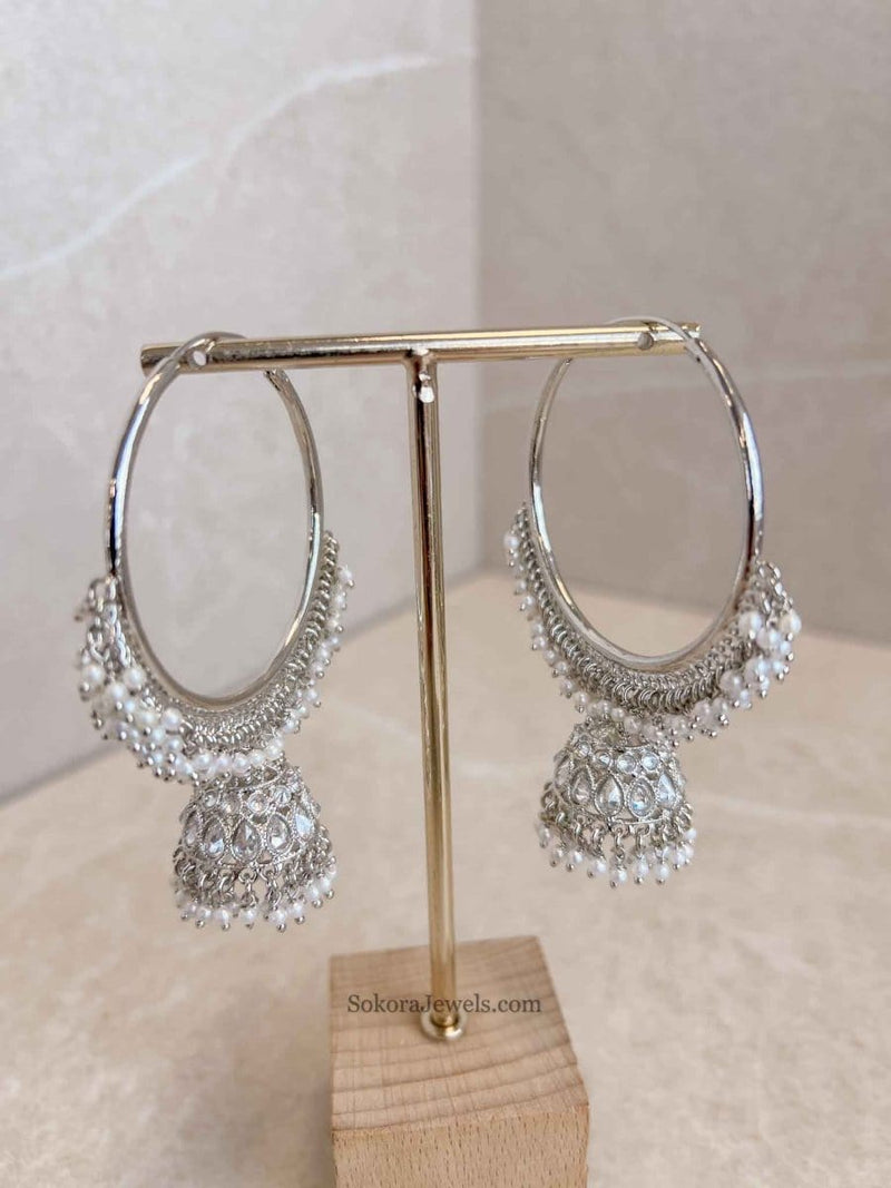 Large Jhumka Hoops - SOKORA JEWELSLarge Jhumka Hoops