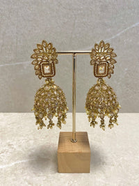 Large Jhumki Earrings - Champagne - SOKORA JEWELSLarge Jhumki Earrings - Champagne