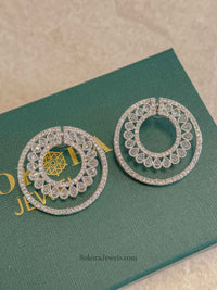 Large Kundan Party Wear Circle Earrings - SOKORA JEWELSLarge Kundan Party Wear Circle Earrings