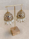Large Mirrored Jhumka Earrings - SOKORA JEWELSLarge Mirrored Jhumka Earrings