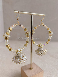 Large Moon Shimmer Hoops with Hooks - SOKORA JEWELSLarge Moon Shimmer Hoops with Hooks