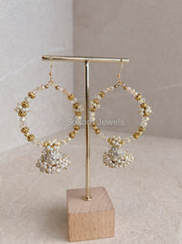 Large Moon Shimmer Hoops with Hooks - SOKORA JEWELSLarge Moon Shimmer Hoops with Hooks