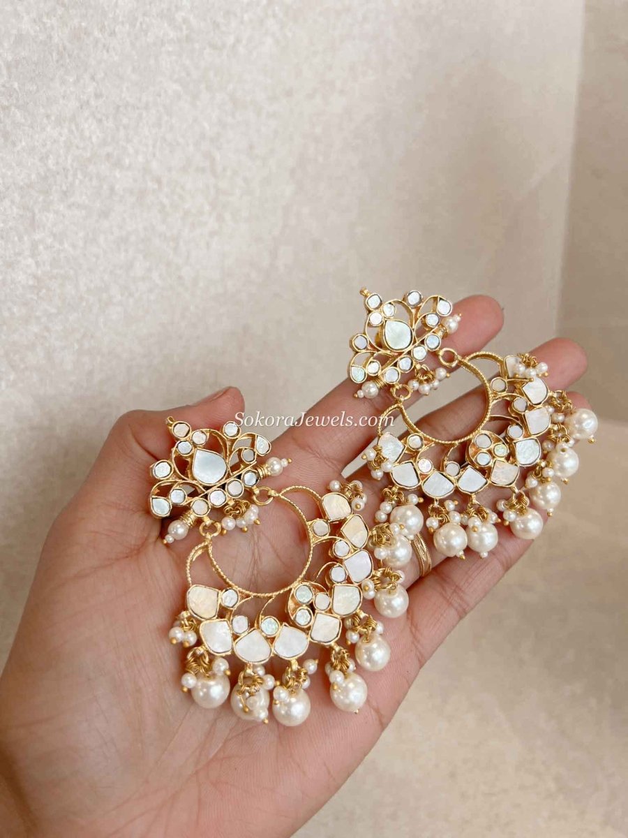 Large Mother of Pearl Earrings - SOKORA JEWELSLarge Mother of Pearl Earrings