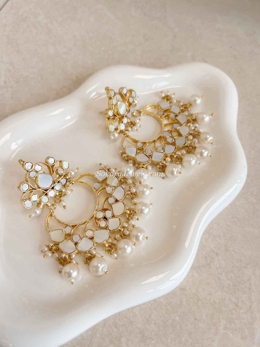 Large Mother of Pearl Earrings - SOKORA JEWELSLarge Mother of Pearl Earrings