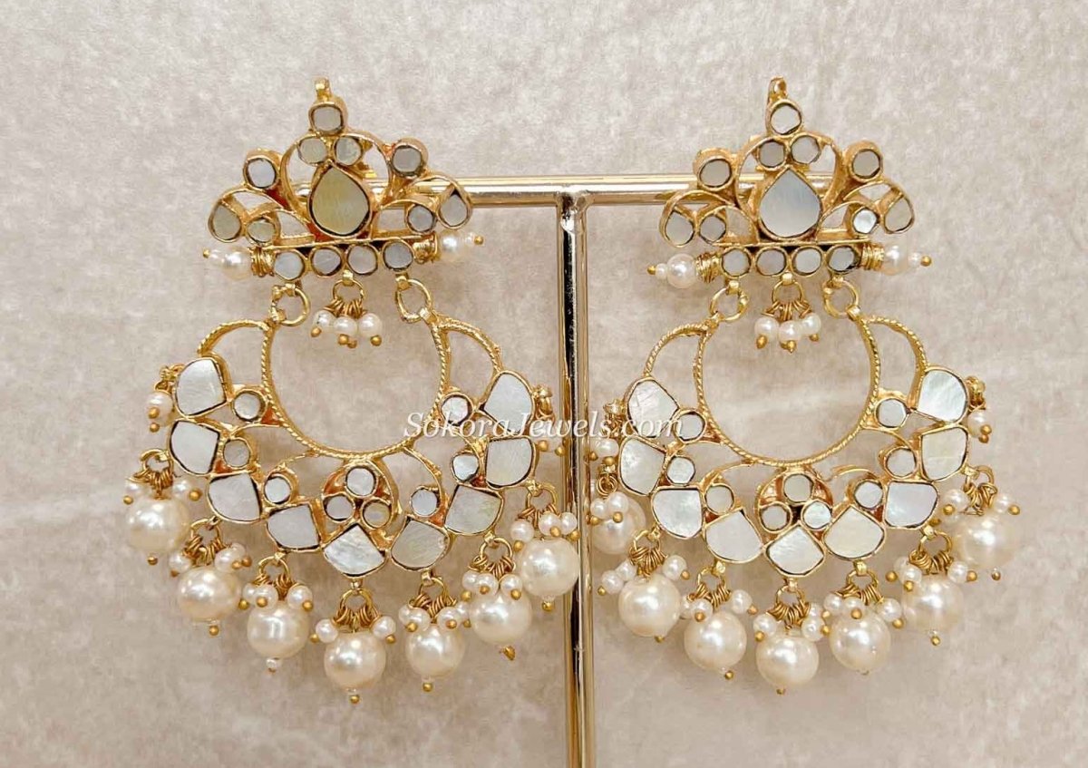 Large Mother of Pearl Earrings - SOKORA JEWELSLarge Mother of Pearl Earrings