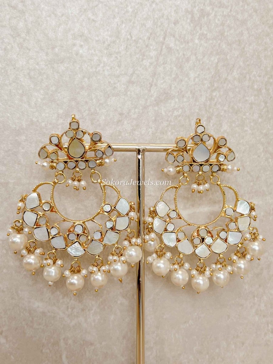 Large Mother of Pearl Earrings - SOKORA JEWELSLarge Mother of Pearl Earrings