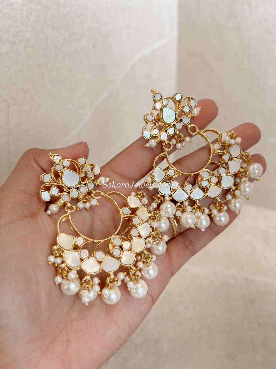 Large Mother of Pearl Earrings - SOKORA JEWELSLarge Mother of Pearl Earrings