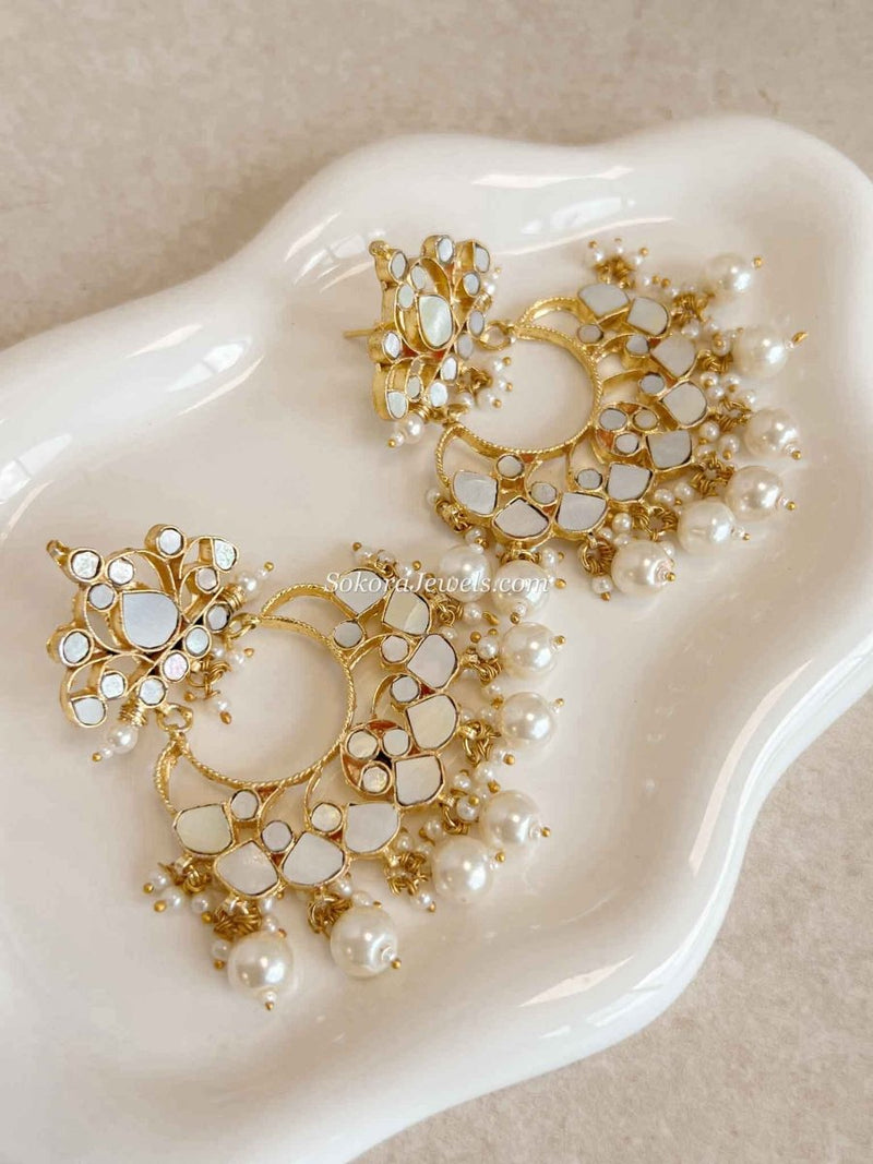 Large Mother of Pearl Earrings - SOKORA JEWELSLarge Mother of Pearl Earrings