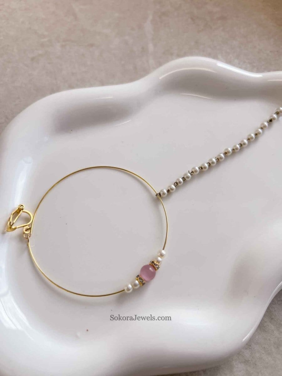 Large Pink Bead Nose ring - Clip on - SOKORA JEWELSLarge Pink Bead Nose ring - Clip onnose rings