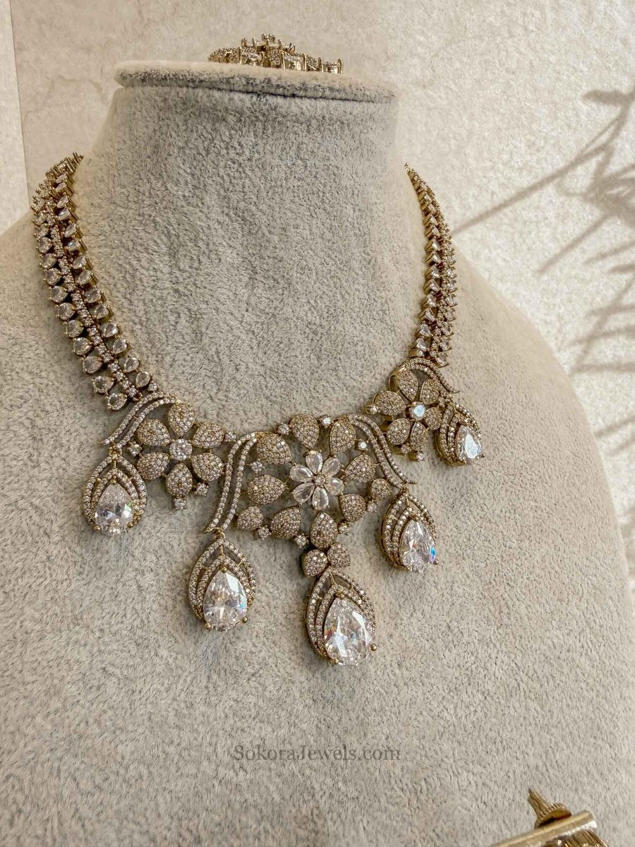 Large Statement Antique Diamante Set - SOKORA JEWELSLarge Statement Antique Diamante SetNECKLACE SETS