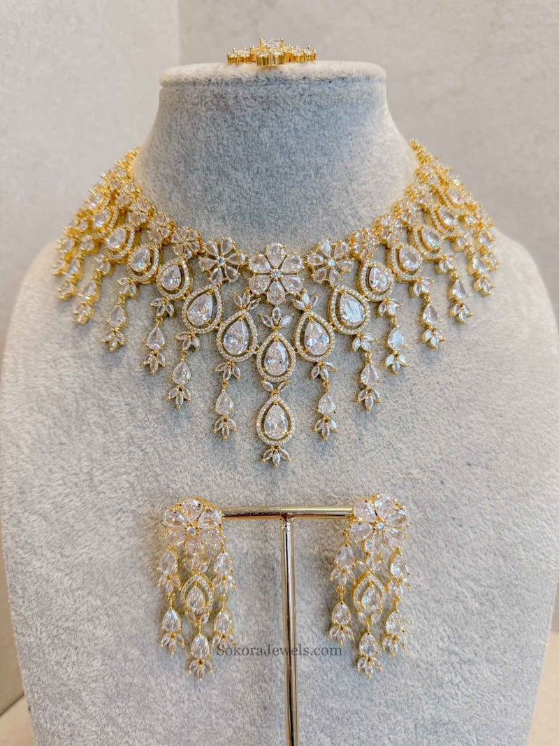Large Statement Antique Diamante Set - SOKORA JEWELSLarge Statement Antique Diamante SetNECKLACE SETS