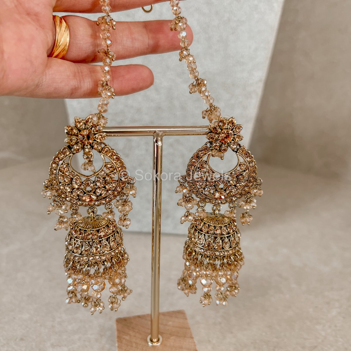 Lavanya Earrings - Golden - SOKORA JEWELSLavanya Earrings - Golden
