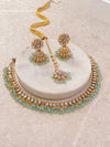 Leena Faux Kundan Set - Mint - SOKORA JEWELSLeena Faux Kundan Set - MintNECKLACE SETS