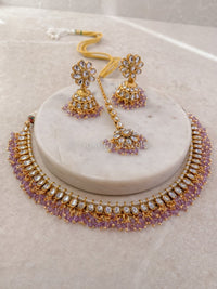 Leena Faux Kundan Set - Purple - SOKORA JEWELSLeena Faux Kundan Set - PurpleNECKLACE SETS