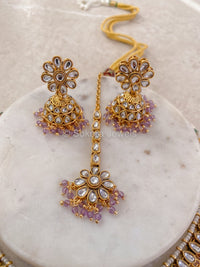 Leena Faux Kundan Set - Purple - SOKORA JEWELSLeena Faux Kundan Set - PurpleNECKLACE SETS