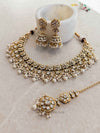 Leena Faux Kundan Set - White - SOKORA JEWELSLeena Faux Kundan Set - WhiteNECKLACE SETS