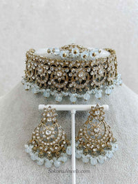 Light Blue Choker set - SOKORA JEWELSLight Blue Choker set