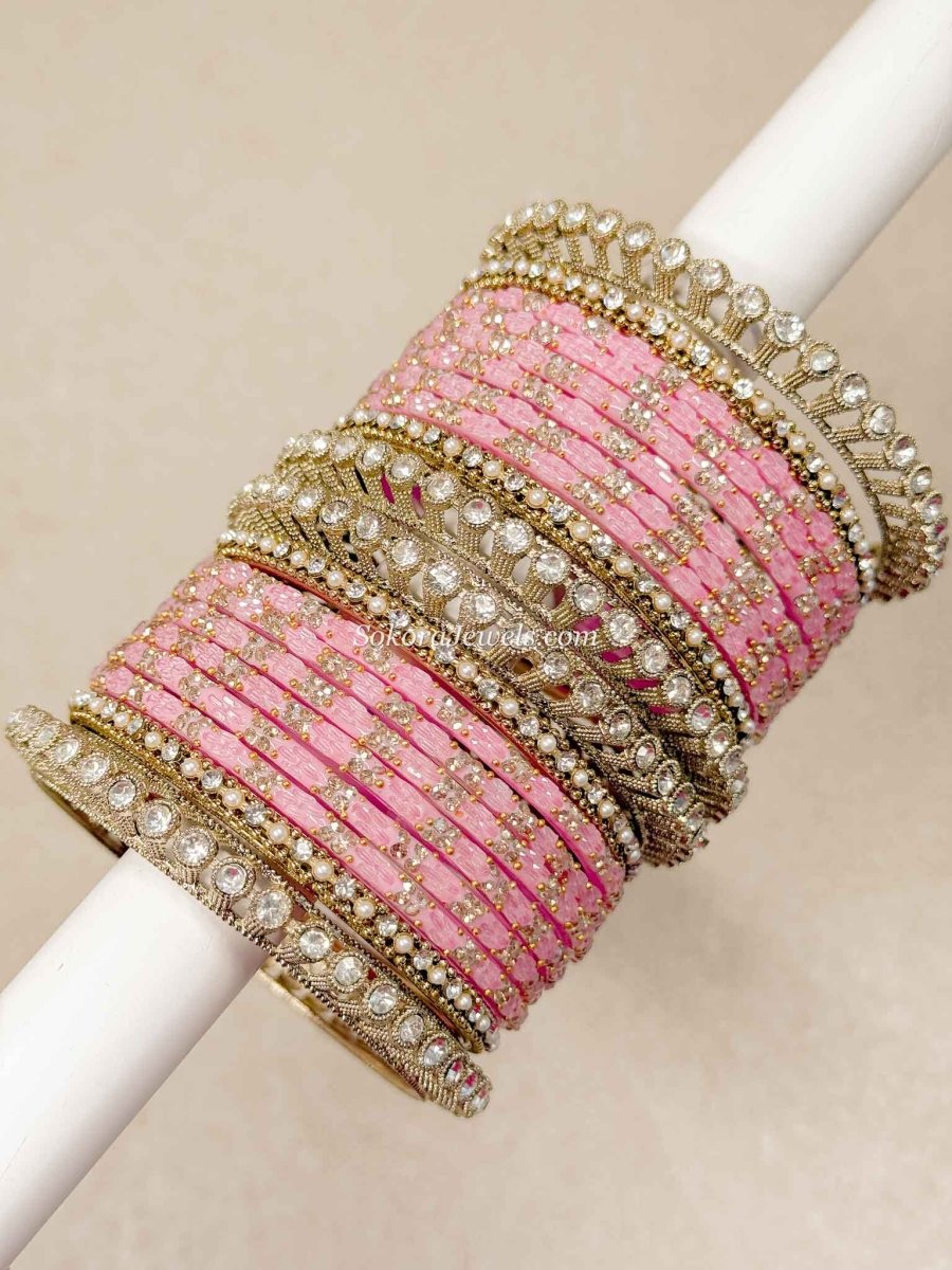 Light Pink Bangle set - 2.8 - SOKORA JEWELSLight Pink Bangle set - 2.8BANGLES