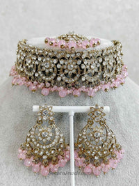Light Pink Choker set - SOKORA JEWELSLight Pink Choker set